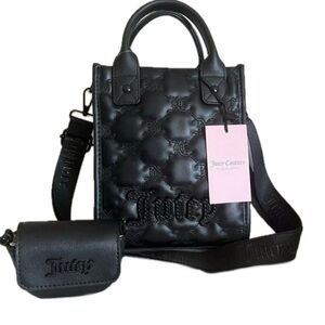 NWT Juicy Couture Tote Crossbody Coin Purse Gift Set Gothic Quilt New $99 Gift
